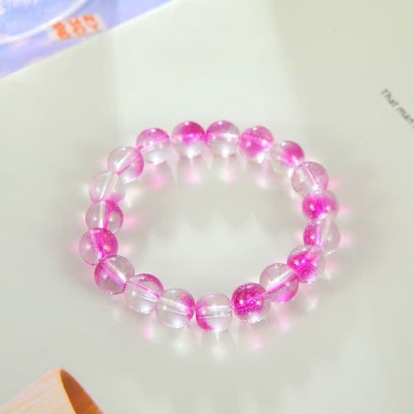 New Crystal glass gift bead gradient bracelet 10mm student bracelet for best friend glazed glass bracelet