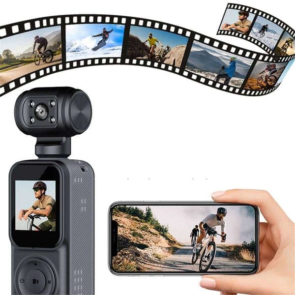 2K Pocket Vlogging WIFI Vlog Outdoor Portable Camera with 1.5inch Screen 130 Wide Angle Video Recorder 26H0506