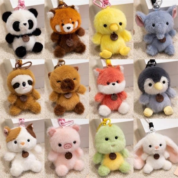 13cm Cute Funny Joy Animal Panda Fox Plush Toy Kawaii Elephant Capybara Duck Lamb Rabbit Sloth Plushie Birthday Gif 260430