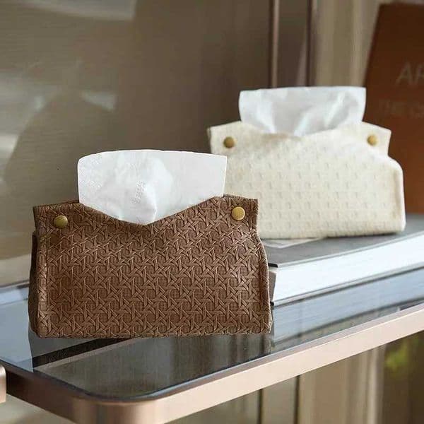 Living Room Coffee Table PU Leather Tissue Box Nordic Simple Plain Paper Tissue BoxesJ260506