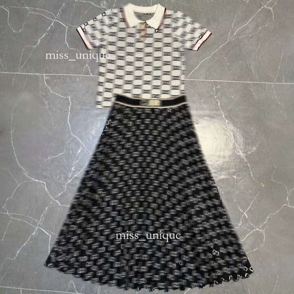 Designer Summer Trendy New Style Collared Short-Sleeve Printed Long Dress Fashion Set 192f
