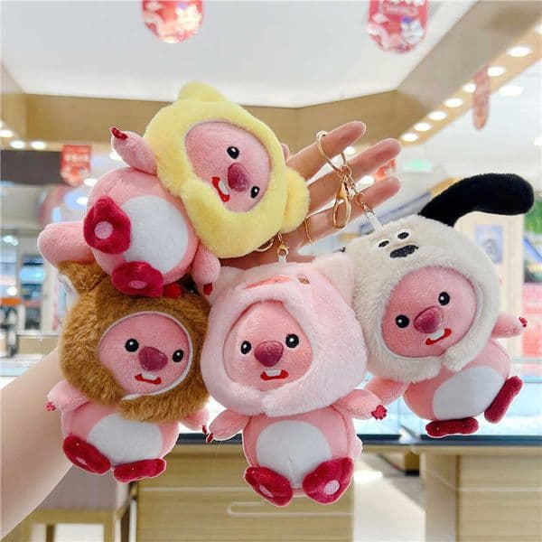 The same style of Little Beaver Ruby plush pendant costume-changing doll keychain toy bag accessory cute and adorable S260506
