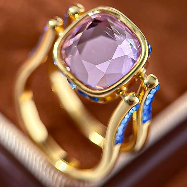 Ring for Women Gemstone Ring Colorful Candy Cushion Cut Diamond Double Sided Bright Design Rings Luxury Jewlery Designer for Women Timeless Elegant Gift