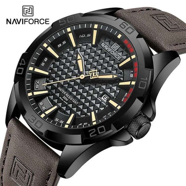 NAVIFORCE Men Casual Sport Quartz Calendar Wrist Watch for Man Business Leather Waterproof Male Clock Relogio Masculino 26H0507