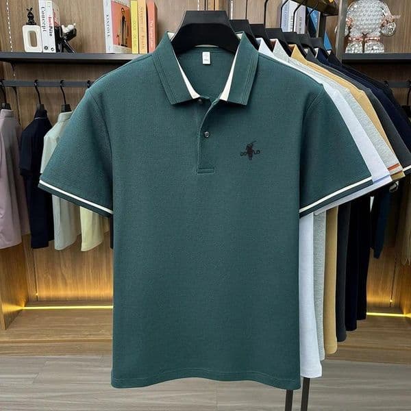 Men's Polos High End Brand Short Sleeve Polo Shirt Luxury Embroidery Summer Lightweight Breathable T-shirt Fashion Top