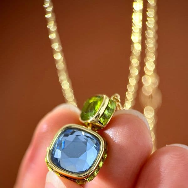 Necklace Necklace Women Color Gemstone Candy Cushion Cut Diamond Necklaces Luxury Jewlery Designer for Women Elegant Timeless Gift Premium Exclusive