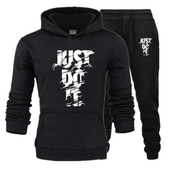 Mens fashion set daily casual hooded sweatshirt and comfortable sports pants Q260507