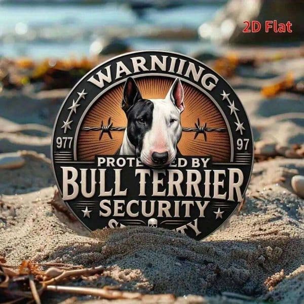 Tech 2D Iron Rottweiler Bull Terrier Wall Sign - Farmhouse Security Metal Decor for Home Garage 26H0507