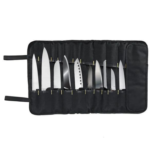 Luxury Designer Decor 4 Color Choice Chef Knife Roll Carry Case Bag Kitchen Cooking Portable Durable Storage 22 Pockets Black Blue room Gree 10