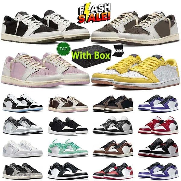 Basketball Shoes 1 Designer 1s Low Sneakers Black White Shadow 2.0 University Blue UNC Bred Toe Light Smoky Grey Mens Women Outdoor trainers