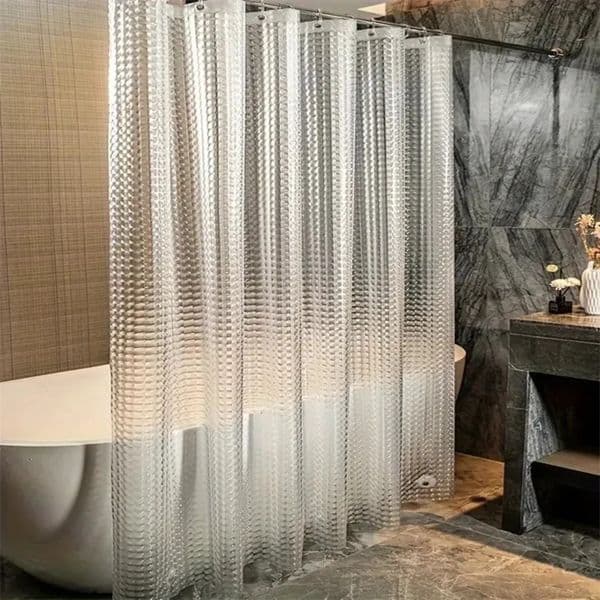 Luxury Designer Decor 1Pc 3D Crystal Clear Plastic Shower Curtain room Liner 71X71 Inch Thin Lightweight Ice Cube Bathroom Bath 250118Lz Dec 8