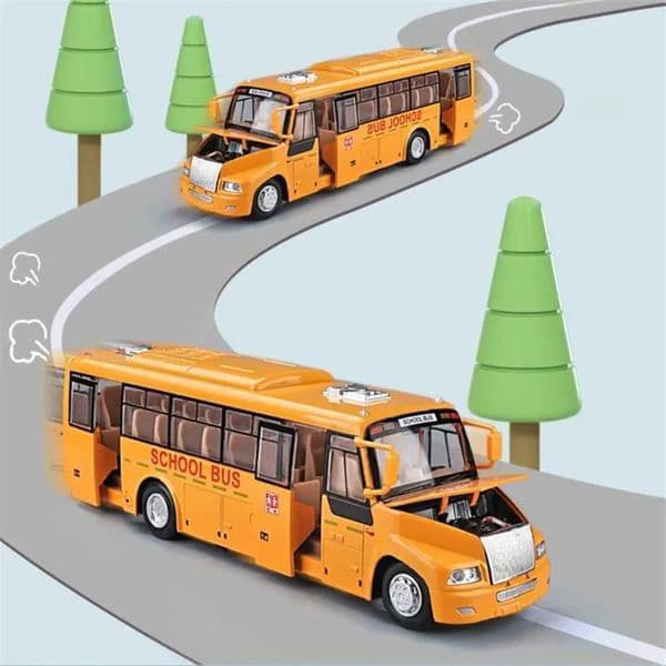 2026 Plane 1/32 Alloy America School Diecasts Metal Toy Student Bus slot car Car Vehicles Model Simulation Sound And Light Boy Kids Gifts Car Track