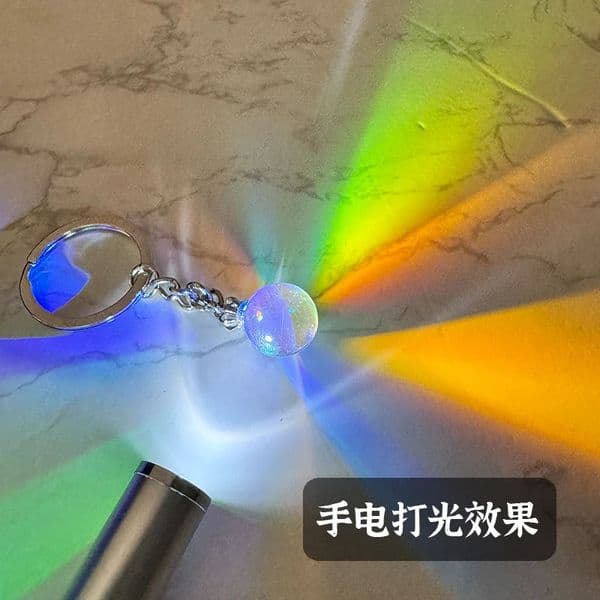 Color-mixing Prism Sphere Necklace Keychain Moonstone Alternative Sun Catcher Dreamy Colored Glass Material 260506