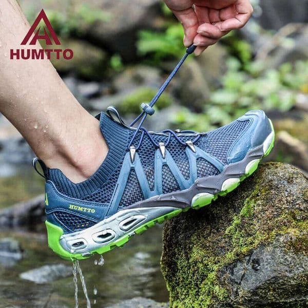 HUMTTO summer aqua women's breathable non-slip men wading shoes outdoor water fishing lightweight quick-drying 26W0507