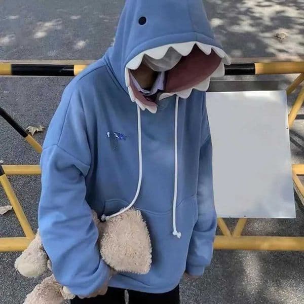 Autumn and Winter New Fun Hat Cute and Bizarre Hoodie 2022 Winter New Plush Loose dent Design Top L260507
