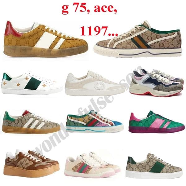 Luxury shose gg shoes Tennis 1977 Ace g75 sneakers for man women designer shoes flat chaussures Trainer Leather high and low -top chaussure Sports shoes 35-45 mens shoes