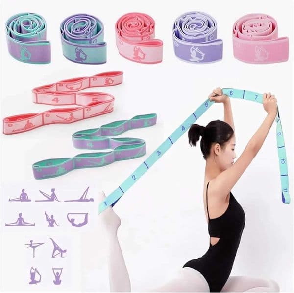 Yoga Stretching Strap Stretch Band with 8 Loops Yoga Strap Shoulder Saver for Beginners for Effective Stretching Yoga Traini Z260504