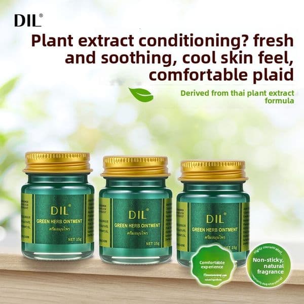 DIL Herbal Balm Repellent, Cooling Sensation, Portable for Outdoor Use, Protects Against Mosquito Bites, Original Thai Import, Official Flagship Store