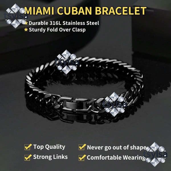 European American hip-hop style titanium steel 8mm bracelet, Cuban chain, stainless steel, high-end men's and women's accessories wholesale