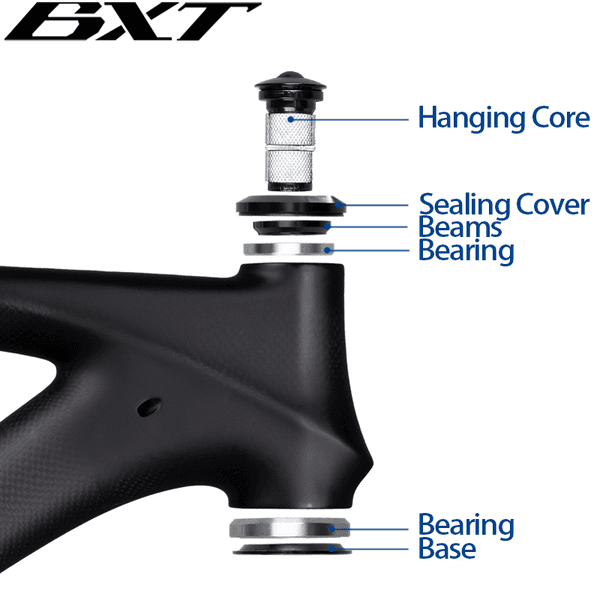 BXT Bicycle Headset 41.8mm to 41.8/52mm Straight Tube Fork Steering Bearing Headset 1-1/8 to 1-1/2 Tapered Head Tube MTB Road Frame