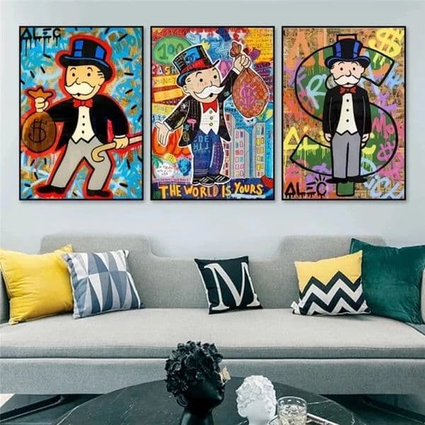 Luxury Designer Decor Money Millionaire Alec Posters And Prints Street Graffiti Canvas Painting Cartoon Wall Art Pictures For Living Room Ho 2