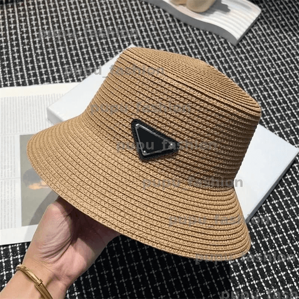 Fashion Unisex Women Knitted Bucket Hat Designer Straw Hats Fishermans Cap Mens Woman Wide Brim Caps Summer Buckets Outdoor Visors Hats Beach