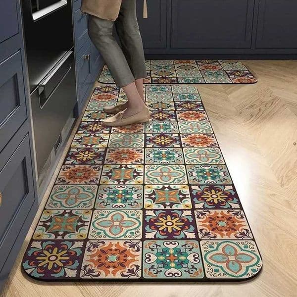 VIKAMA 1/2PCS Kitchen Oil-Resistant Floor Mat Bathroom Absorbent Quick-Drying Carpet Anti-Slip Doormat For Home DecorationT260507