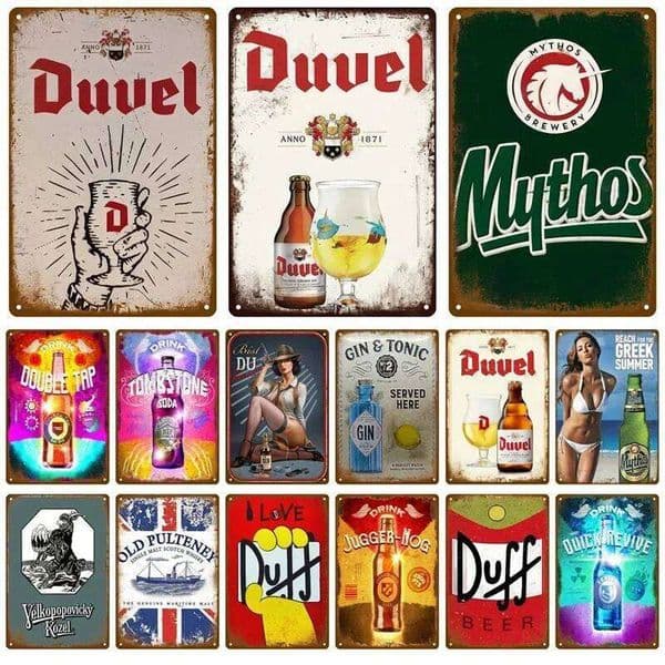 Vintage Metal Plaque Beer Cocktail Wall Art Bar Pub Club Man Cave Retro Tin Sign Decor Iron Painting Poster for Hom 26H0507