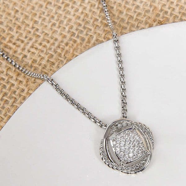 designer Davidlyurmanly necklace D Y Fashionable Inlaid Zircon Pendant Necklace wish DN43