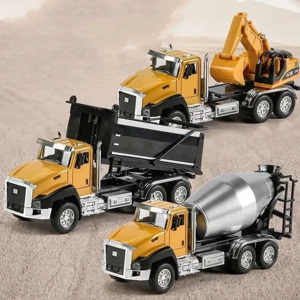 2026 Plane 1 50 Alloy Model Engineering Vehicle Excavator Mudguard Dump Truck Crane Tanker Toy Childrens Gift slot car Car Track