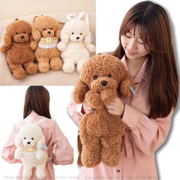 Cute Teddy Dog Backpacks Stuffed Animal Poodle Bag Girls Shoulders Bags Plush Student Schoolbags Backpack Puppy Toys for Boy 260507