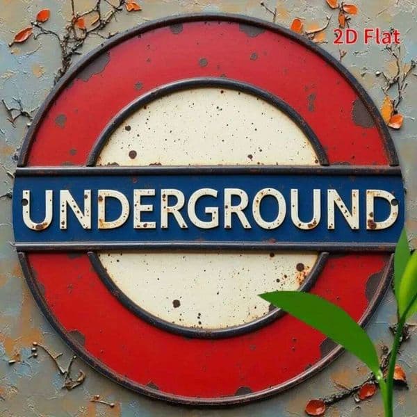 2D London Underground Vintage Metal Sign -Unique Decor Home, Backyard - Perfect Gift for Friends & Colleagues 26H0507