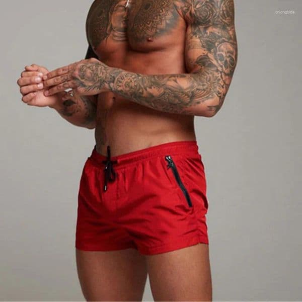 Men's Shorts Mens Swim Trunks With Zipper Pockets Mesh Liner Summer Beach Board Quick Dry Swimming Bathing Suit Swimsuit Swimwear