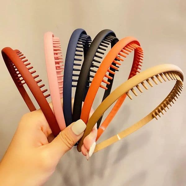 Women Simple Colorful Matte Toothed Hairbands Broken Hair Finishing Headband Outdoor Hair Hoop Headwear Fashion Hair Accessories 260507