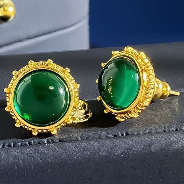 Earrings for Women Vintage Antique Court Colorful Gemstone Brushed Sunburst Geometric Earrings Luxury Jewlery Designer for Women Elegant Sparkling Gift