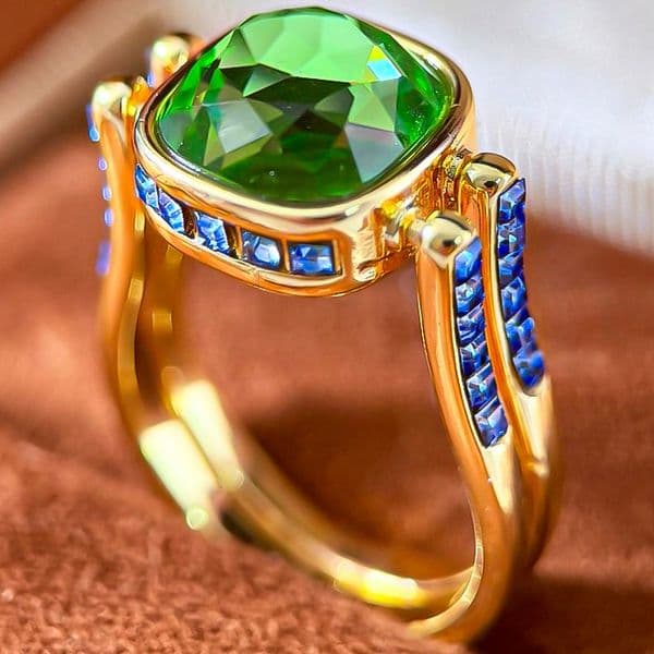 Ring Ring for Women Colorful Gem Candy Cushion Cut Diamond Double Sided Bright Art Design Rings Luxury Jewlery Designer for Women Elegant Premium Gift