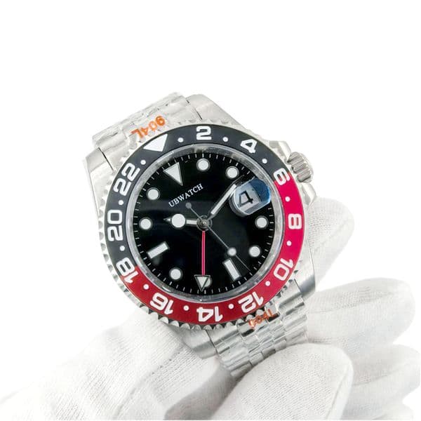 Jason007 ST9 Super U1 Men Watch Automatic Movement Black Red Coke Bezel Sapphire Glass Jubilee Bracelet Wristwatch Mens Watches COLA Limited