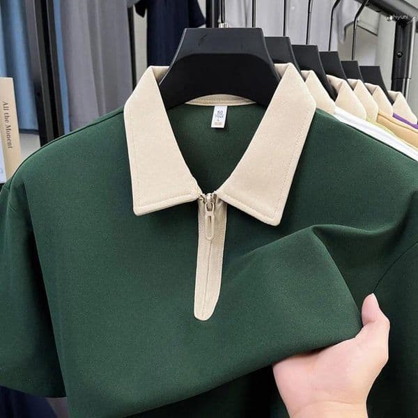 Men's Polos Arrival Short-sleeve Summer Polo Shirt For Men Zipper Collar Fashion Clothing Loose Male Soft T-shirts Roupas Masculinas