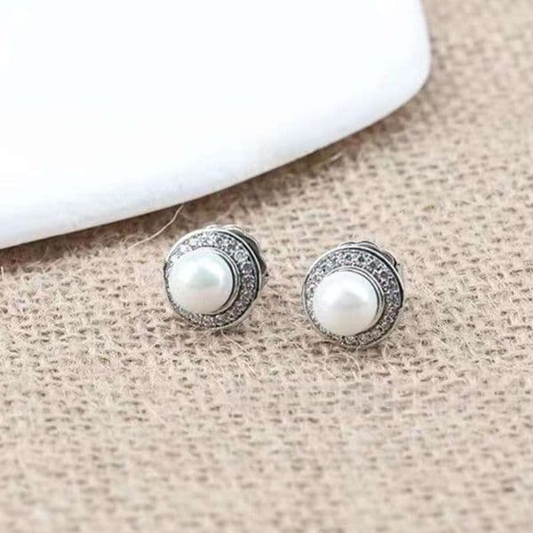 designer Davidlyurmanly earrings DY Simple and stylish pearl stud earrings with zirconia encasement wish DE60