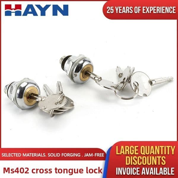 Manufacturer supplies MS402 cylindrical cross-throw latch round mailbox lock, metal cabinet lock cylinder. Bulk discounts available