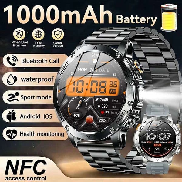New T-Rex 3 Ultra 1000mAh Battery Smart Watch 5ATM Waterproof Flashlight Heart Rate Sports tracker Smartwatch Men 26Y0507