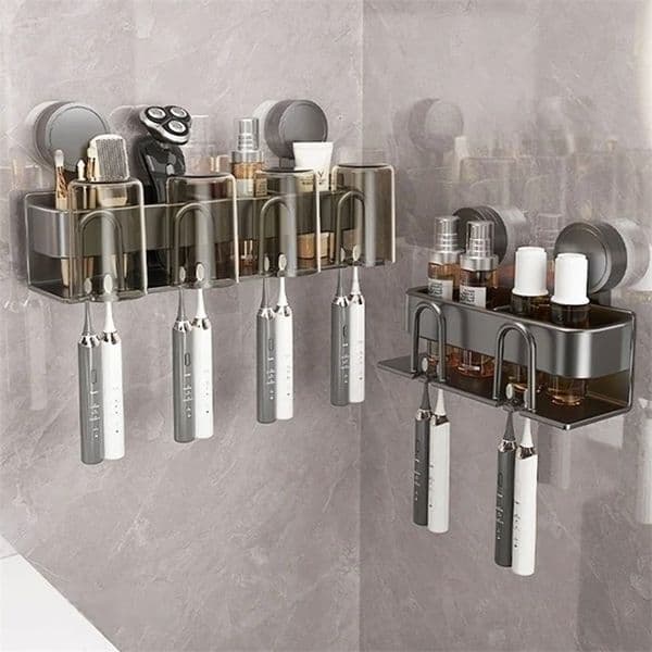 No Need To Drill Suction Cup Rack Bathroom Mouthwash cup Hanging Rack Electric Toothbrush Holder With Cup 260506