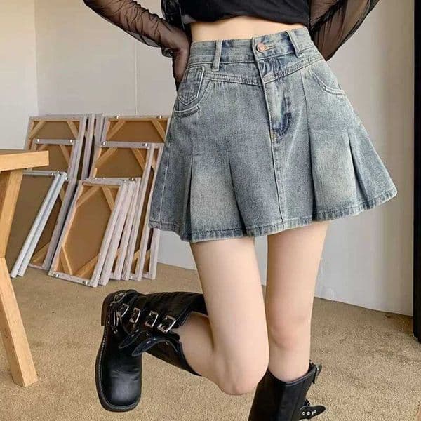 Summer Women Retro Chic High Waist Skirts Lady Designer Wrap Hip Thin Mini Jeans Skirts Girls Fashion Solid Denim Dress X260507
