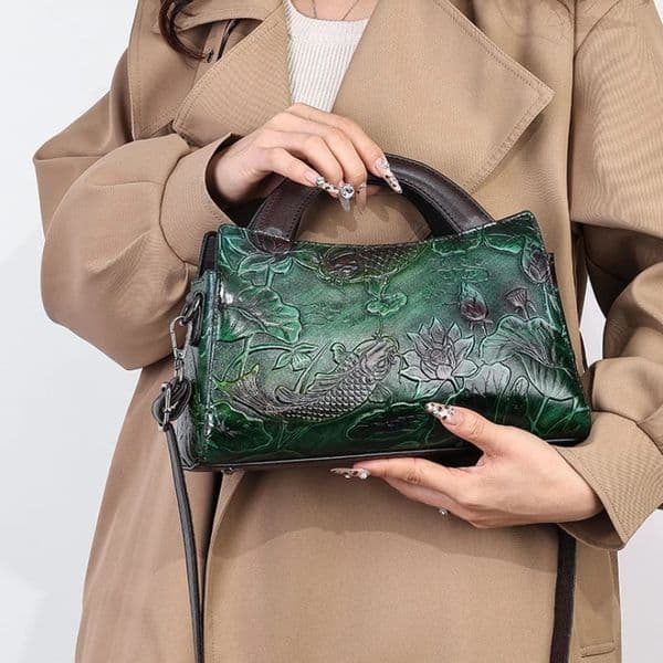Light Retro Chinese Ethnic Womens Shoulder Bags High-end Gift-giving Printed Handbag Multi-compartment Crossbody Bag 260506