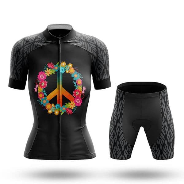 2026 Peace Love Cycling Jersey Womens Set Breathable Biking Outfit Quick-Dry Bib Bicycle Jersey with 19D Padded Shorts