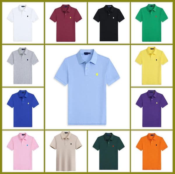 Designer Polo Shirt Summer Mens Solid Color T-shirts Luxury Brand Fashion Casual Loose Short Sleeve Tee