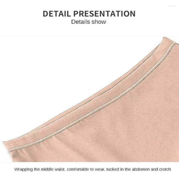 Women's Panties Comfortable Mid Waist Seamless Underwear Breathable Soft Safety Pants Ice Silk Thin Elasticity Lingerie Panty Women