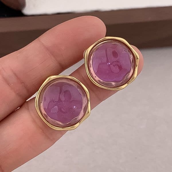 Earrings Women 18K Gold Silver Plated Earring Retro Vintage Glass Hoop Earrings Luxury Jewlery Designer for Women Elegant Free Shipping Buy One Get One
