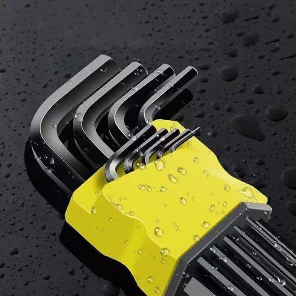 Ball End Hex Key Allen Wrench Set, Metric/SAE L-shaped Long Arm Hex Wrench Kit for Repair & Maintenance