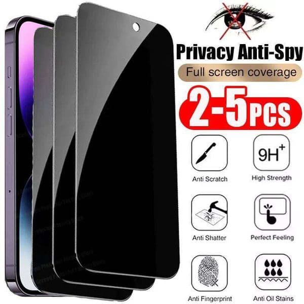2-5pcs Full Cover Anti-Spy Screen Protector 11 12 13 PRO MAX Privacy Glass For iPhone 14 Pro 8 Plus XS Max XR Tempere 26L0507